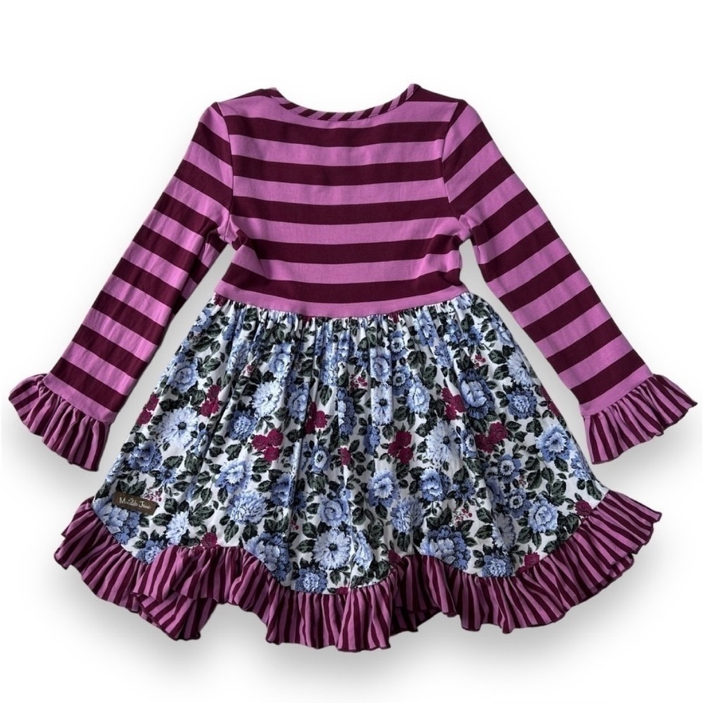 Matilda Jane Purple Striped Floral Dress - Picture 2 of 5